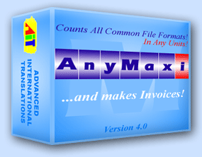 Screenshot of AnyMaxi Text Count Software with Invoice